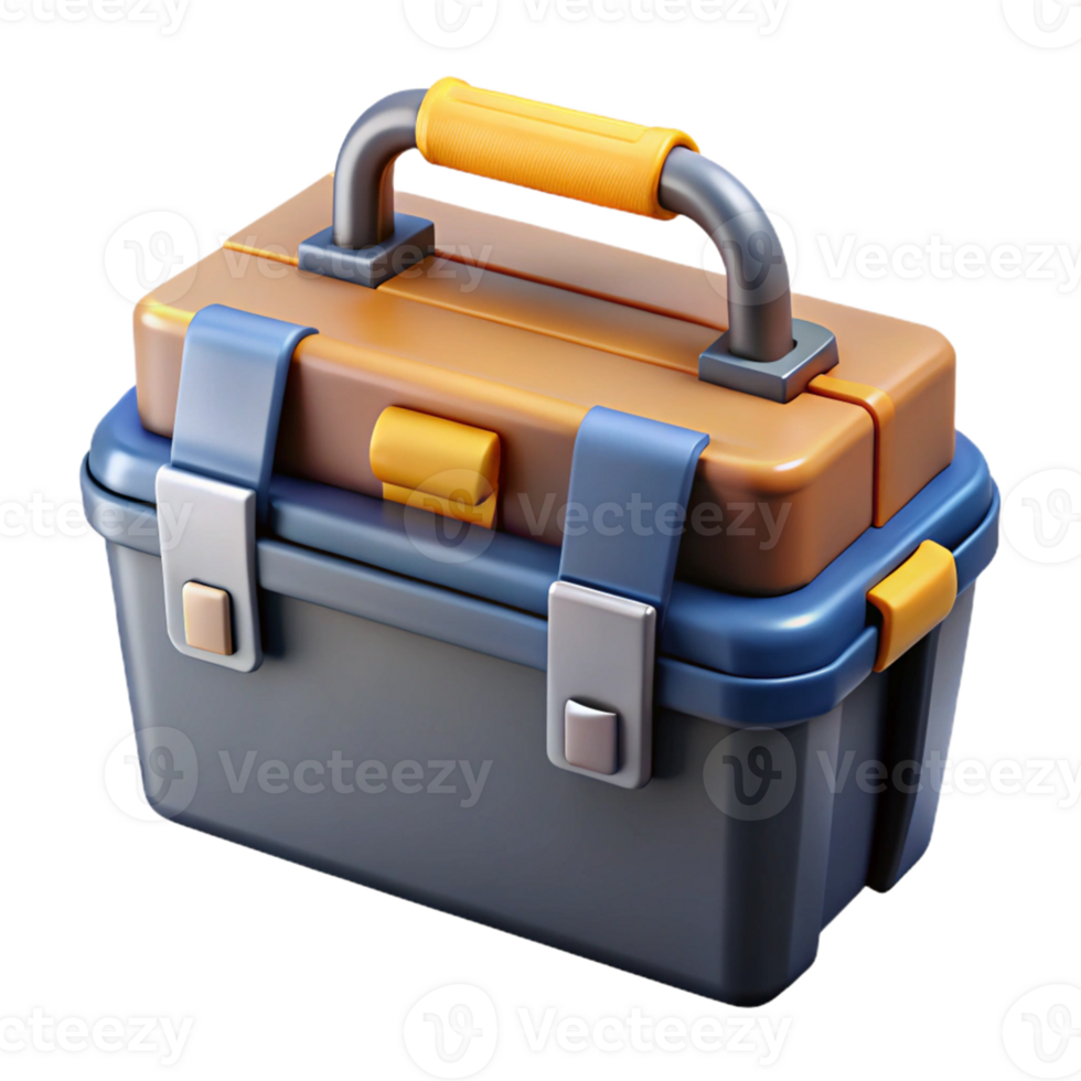 3D Render of a Portable Tool Box png