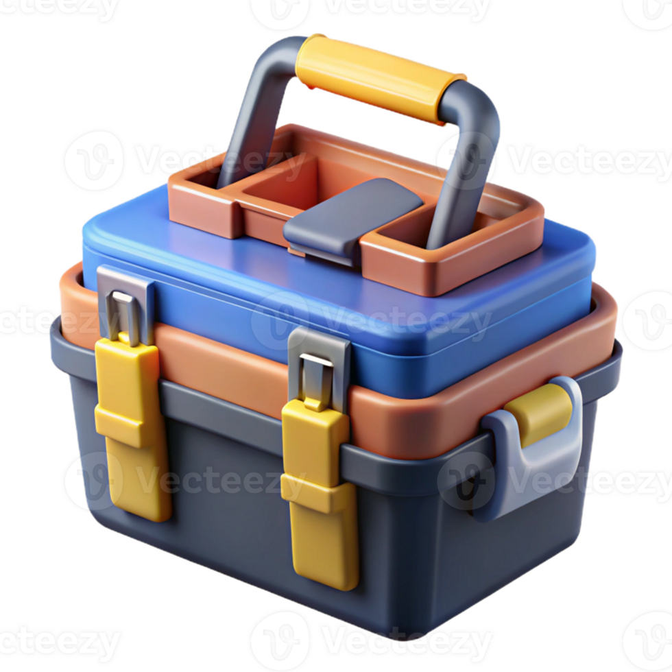 3D Render Stackable Tool Box Illustration png
