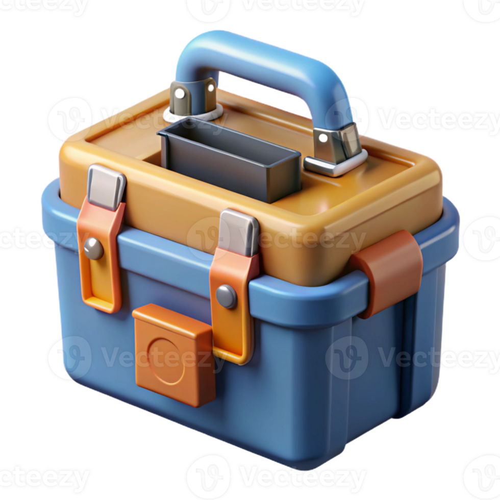 3D Render of a Colorful Tool Box png