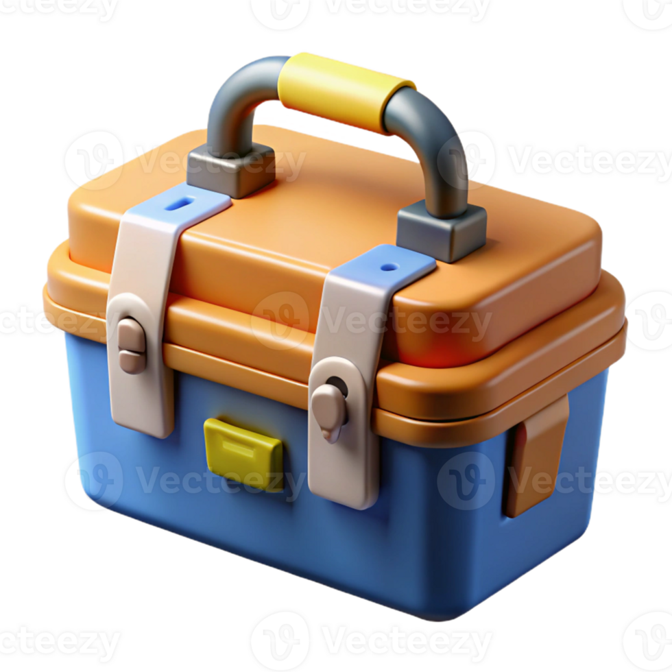 3D Render Cartoon Tool Box Illustration png