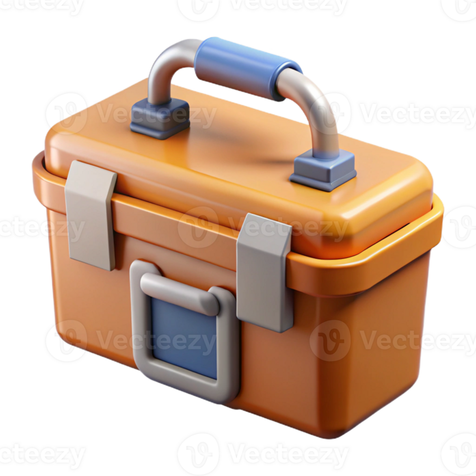 Orange 3D Tool Box Illustration png
