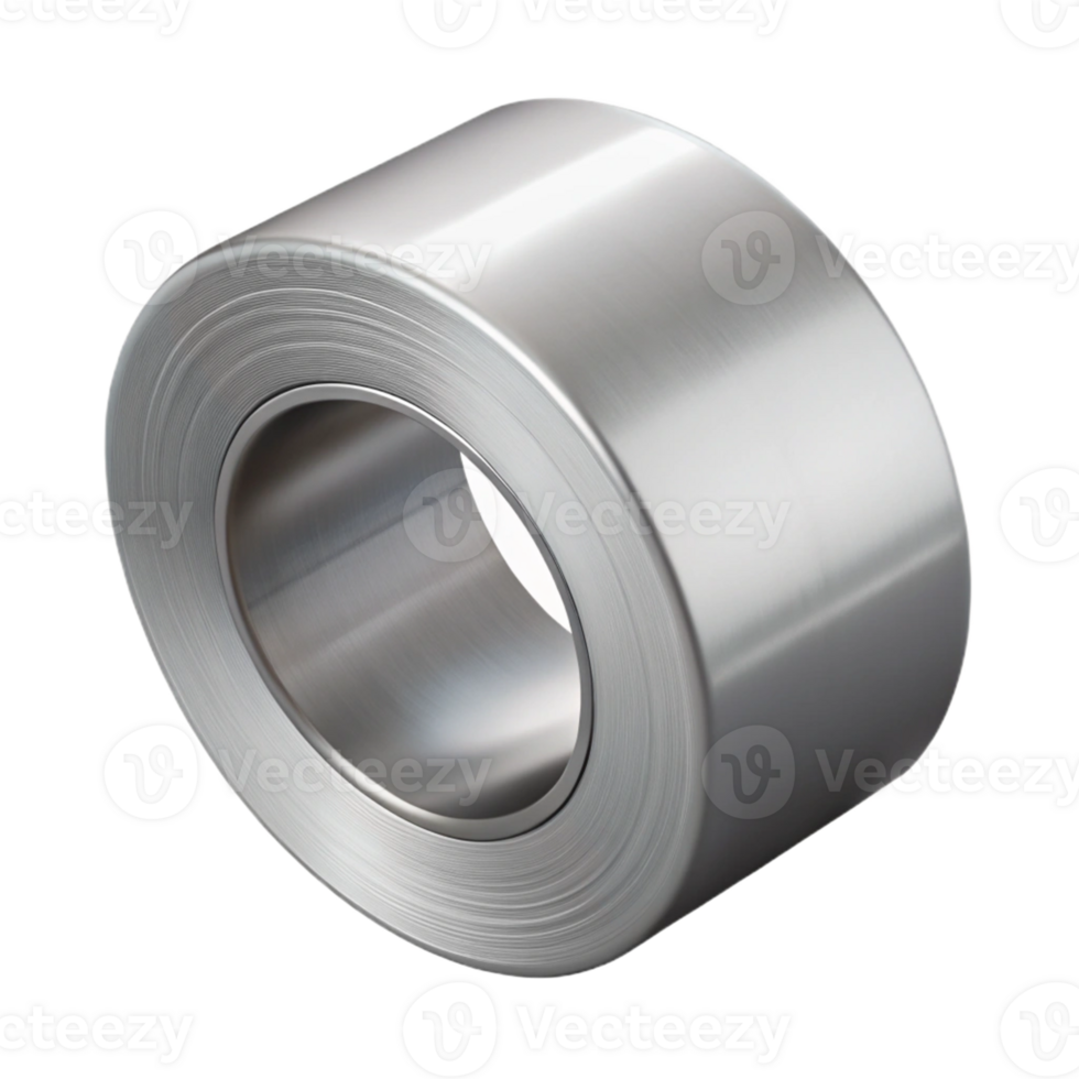 3D Render of Metal Coil Roll png