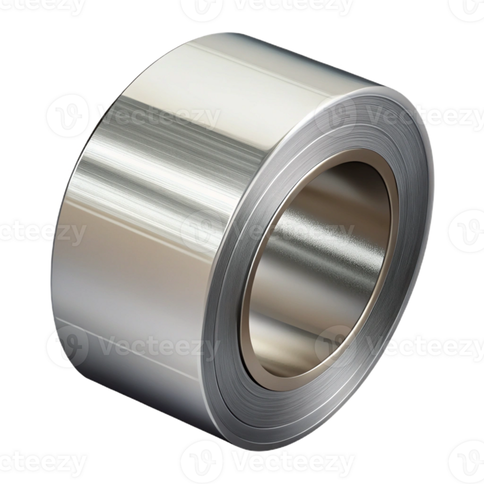 3D Render of Shiny Metal Coil png