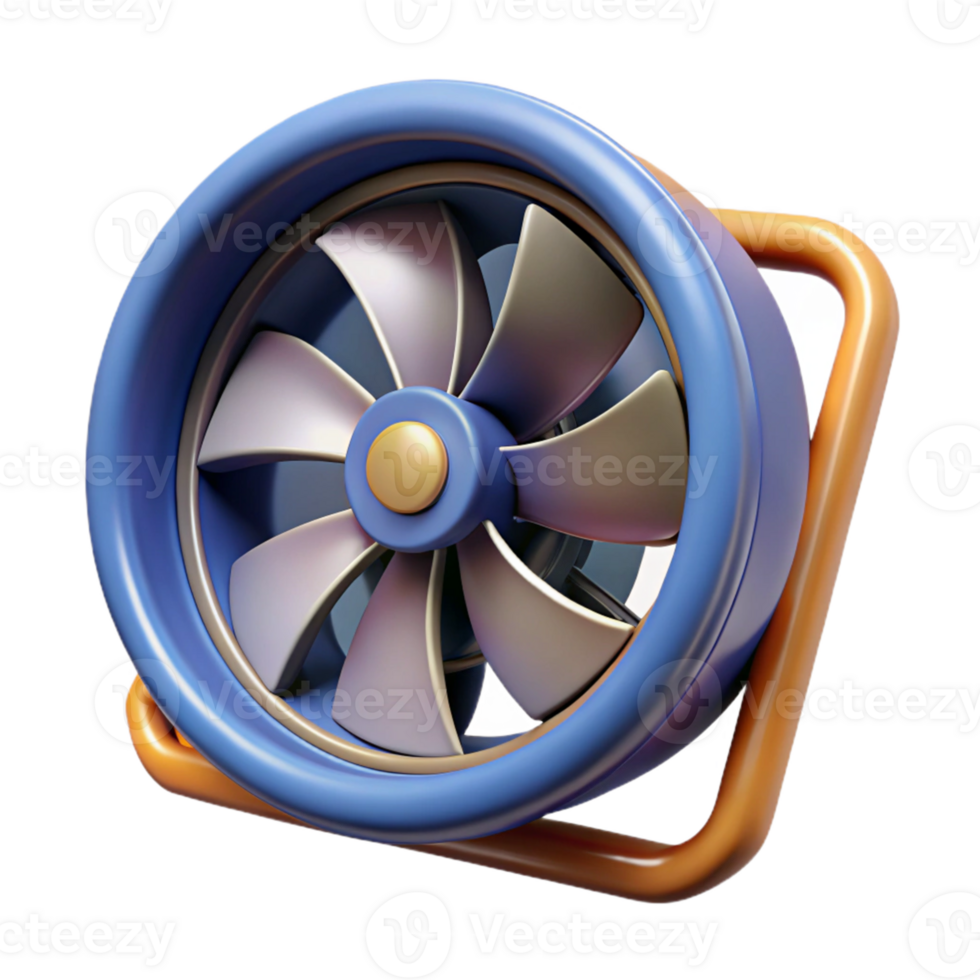 3D Render Blue Fan Icon png