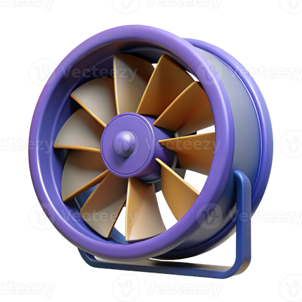 Purple and Gold 3D Fan Illustration png