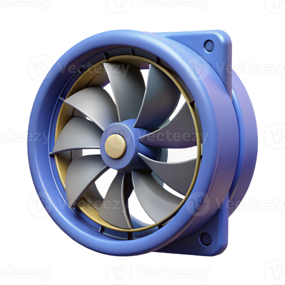 3D Render Blue Industrial Fan png