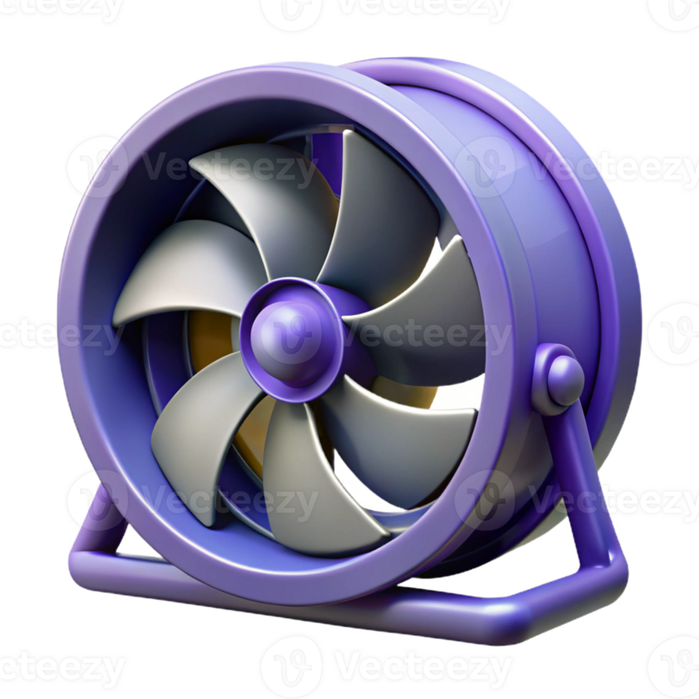 Purple 3D Fan Illustration png