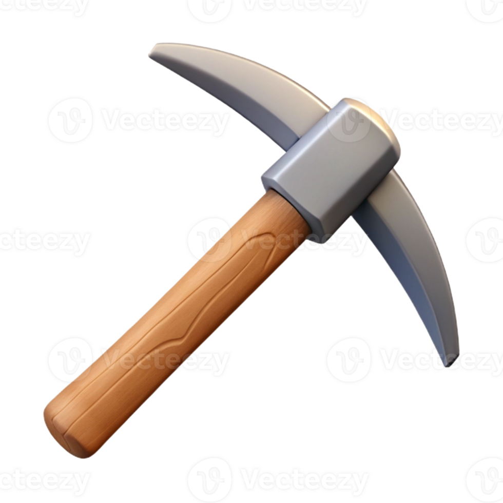 3D Model Pickaxe Mining Tool Illustration png