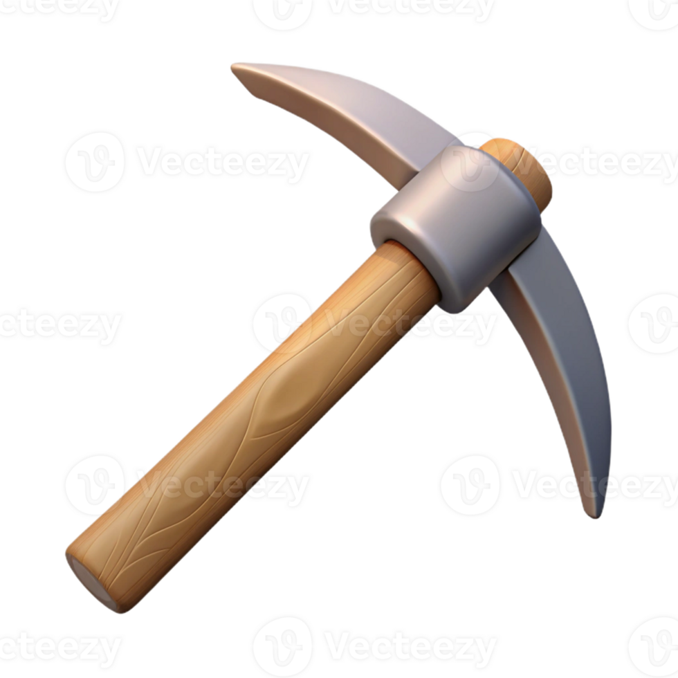 3D Cartoon Pickaxe Illustration png