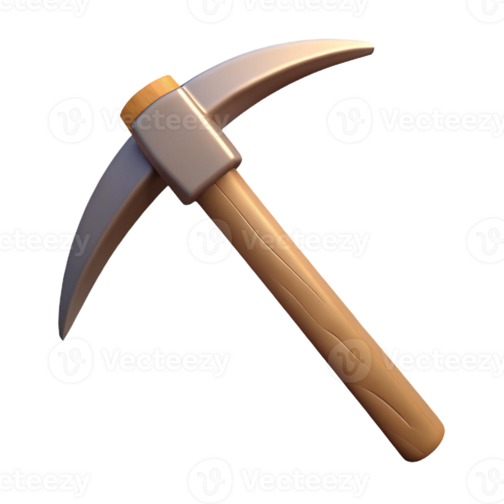 3D Render Pickaxe Mining Tool png