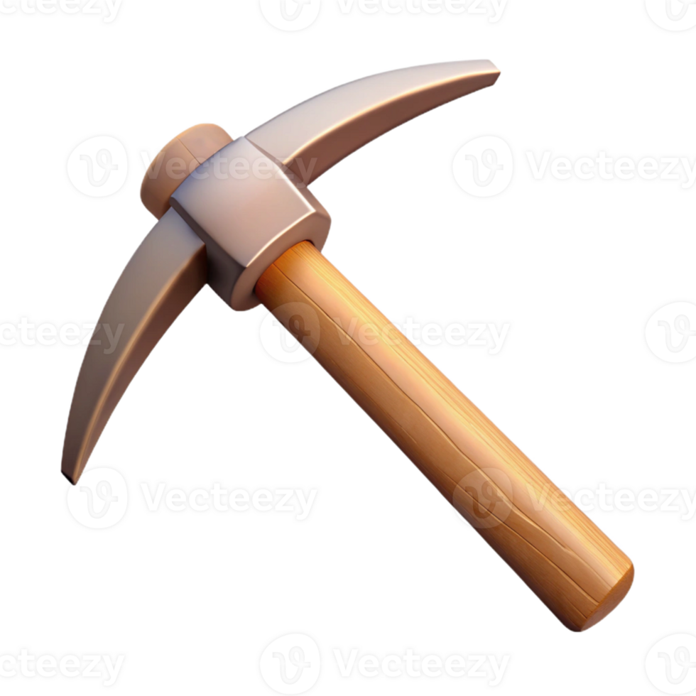3D Render Pickaxe Mining Tool png