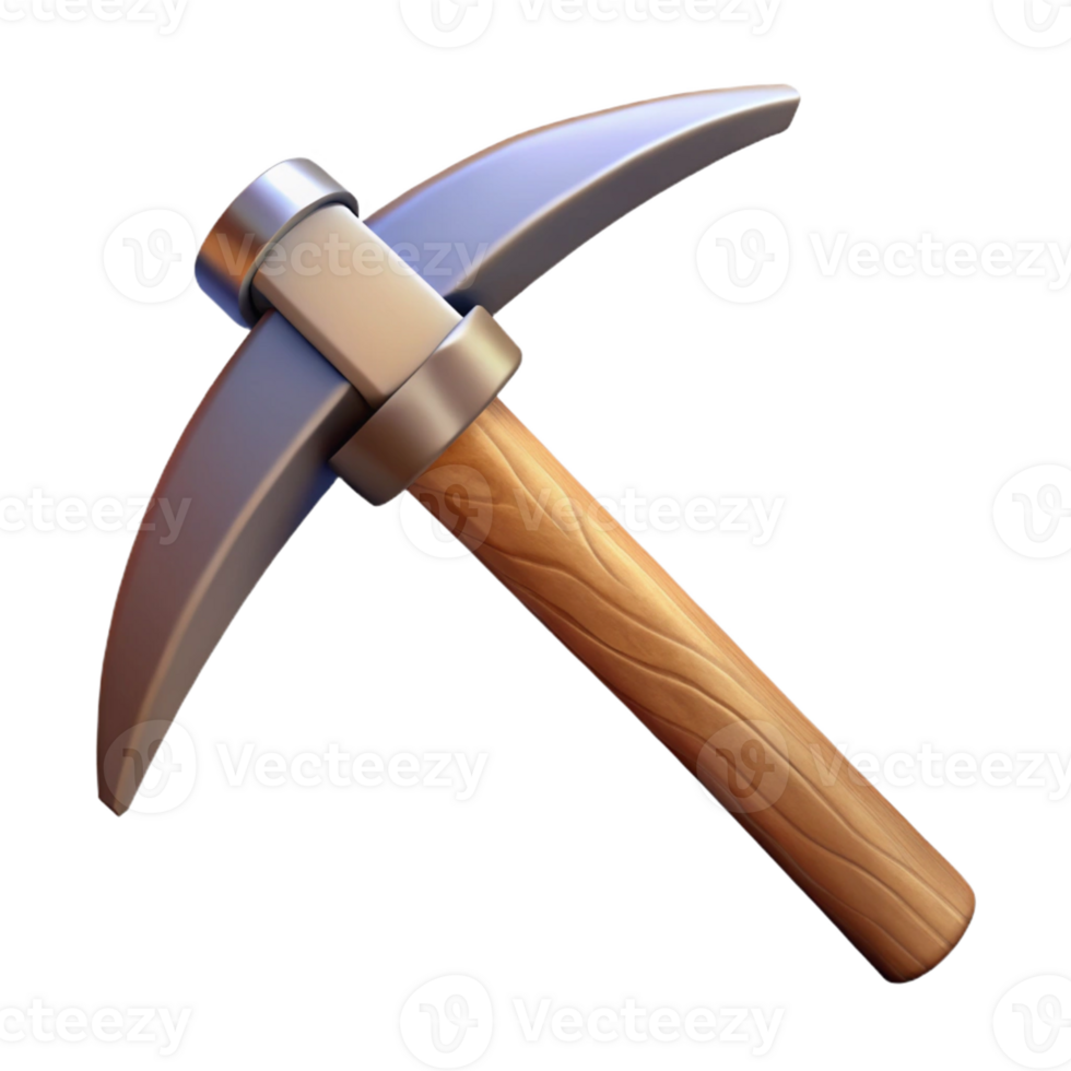 3D Model Pickaxe Mining Tool Illustration png