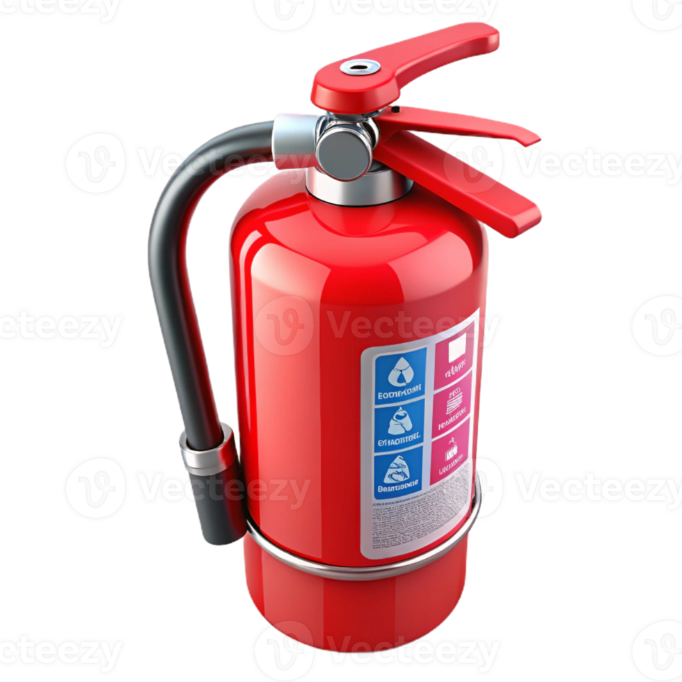 Red Fire Extinguisher 3D Render png