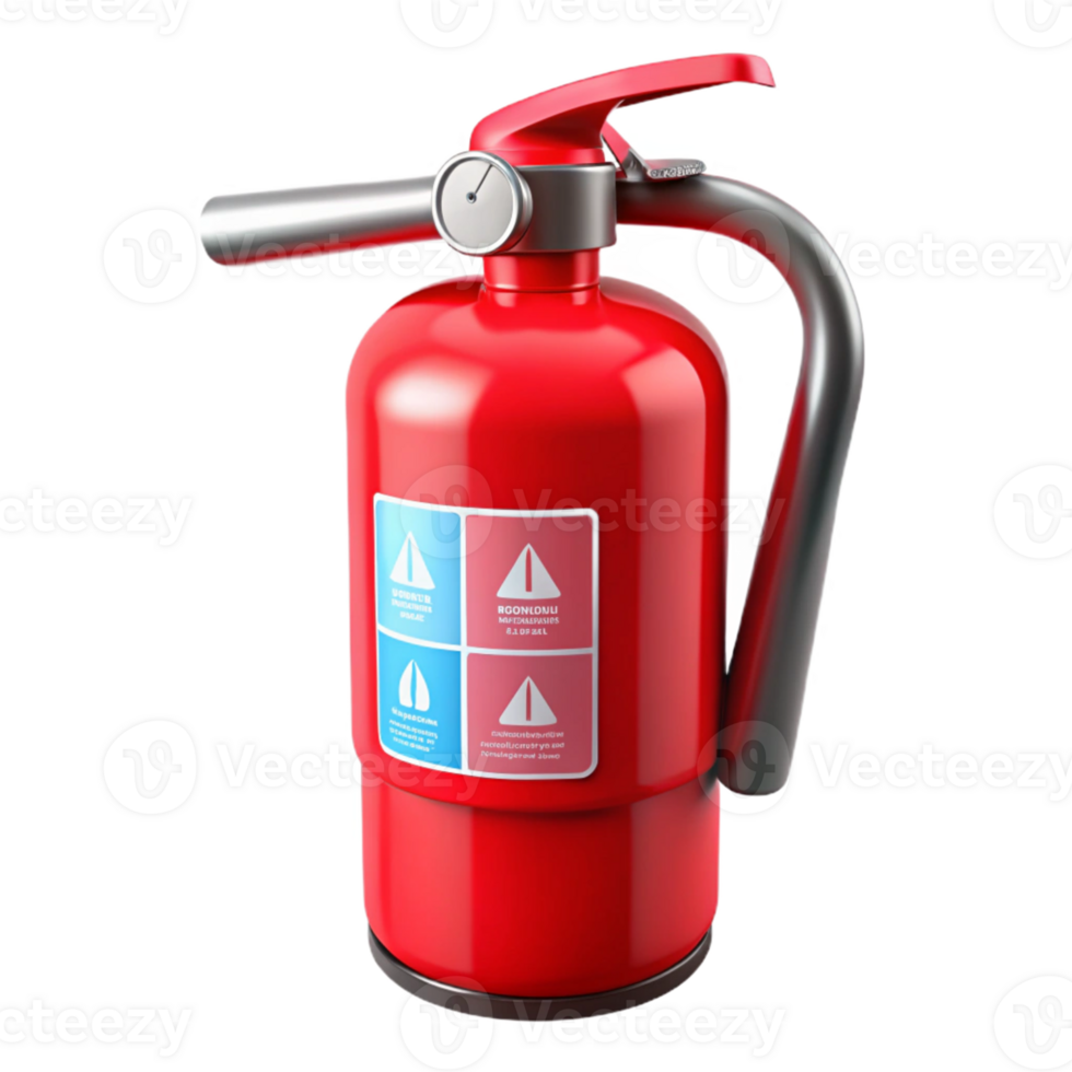 3D Render Red Fire Extinguisher Safety Illustration png