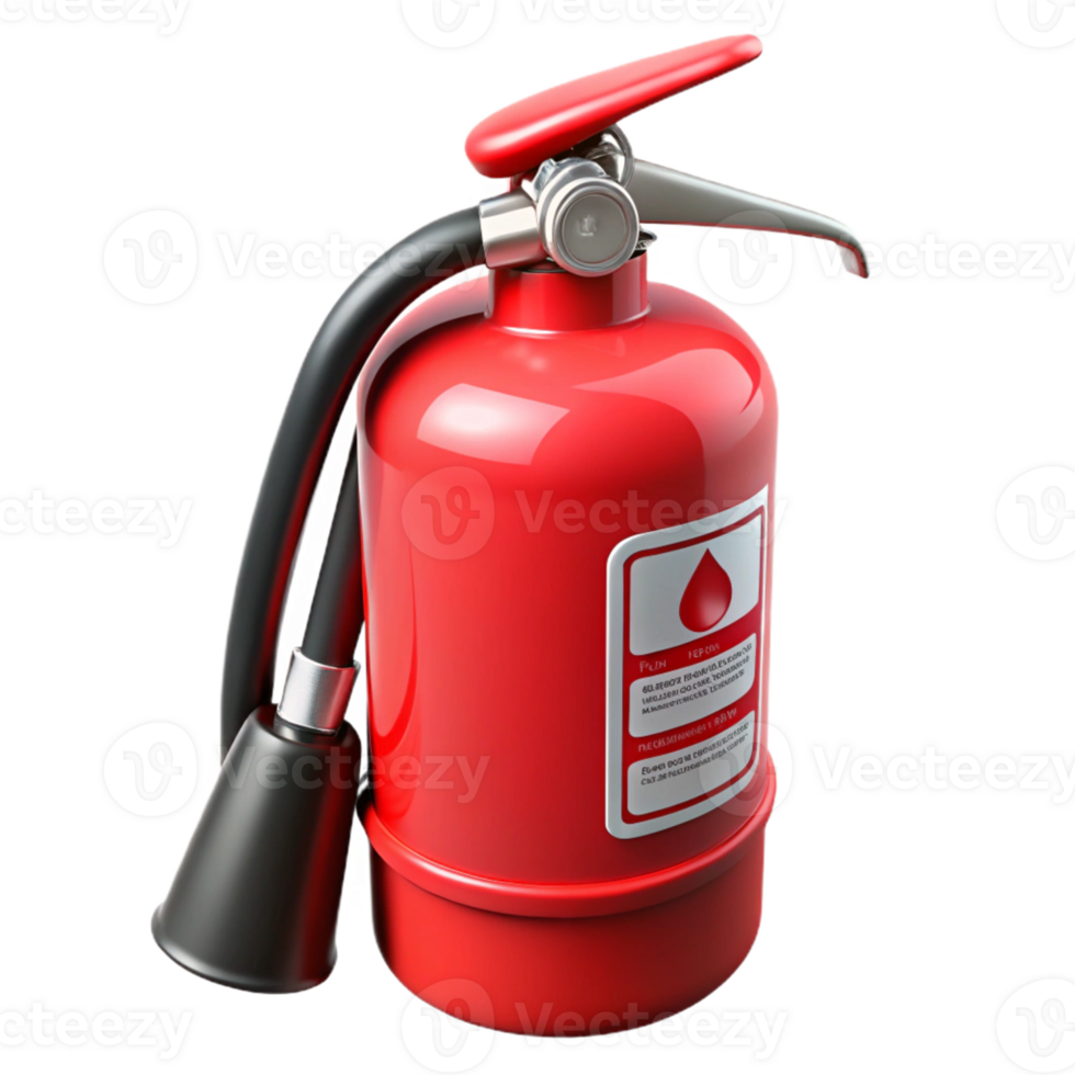 3D Red Fire Extinguisher Illustration png