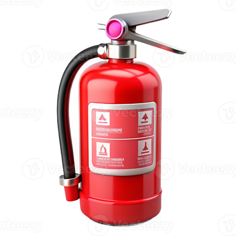 3D Render Red Fire Extinguisher Illustration png