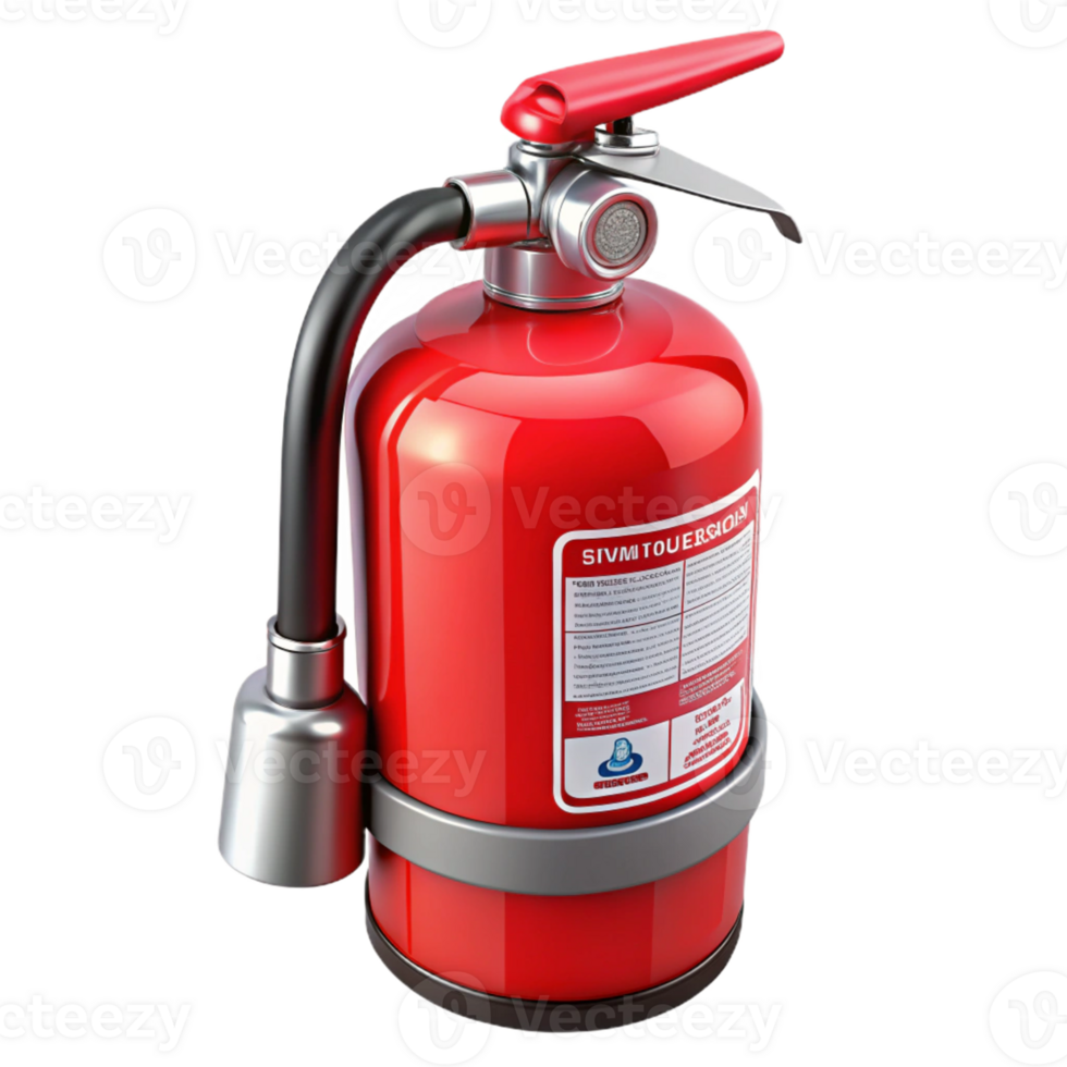 3D Render Red Fire Extinguisher png