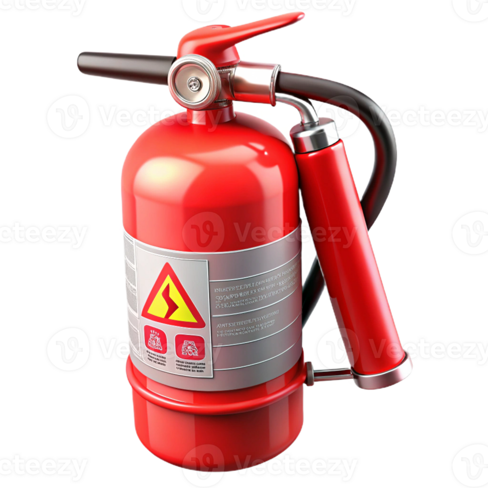 3D Red Fire Extinguisher Illustration png