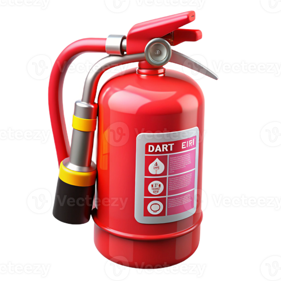 Red Fire Extinguisher 3D Render png