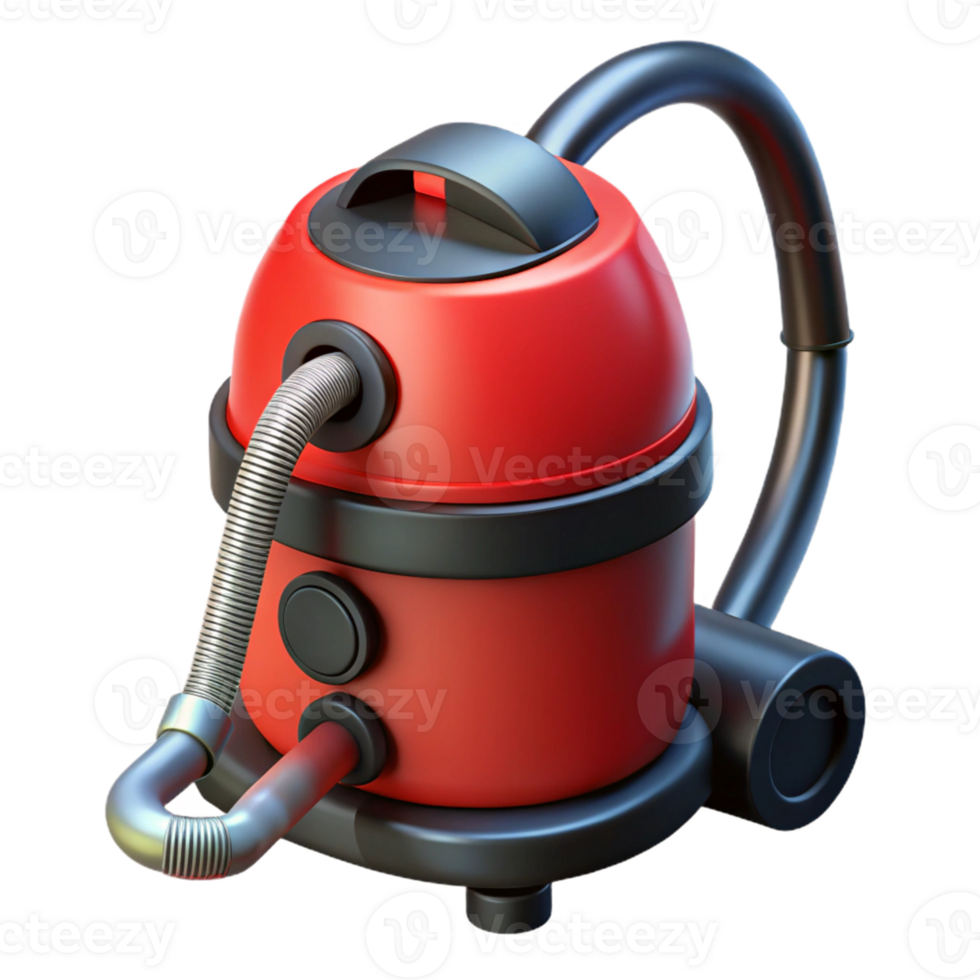 Red Vacuum Cleaner 3D Render png