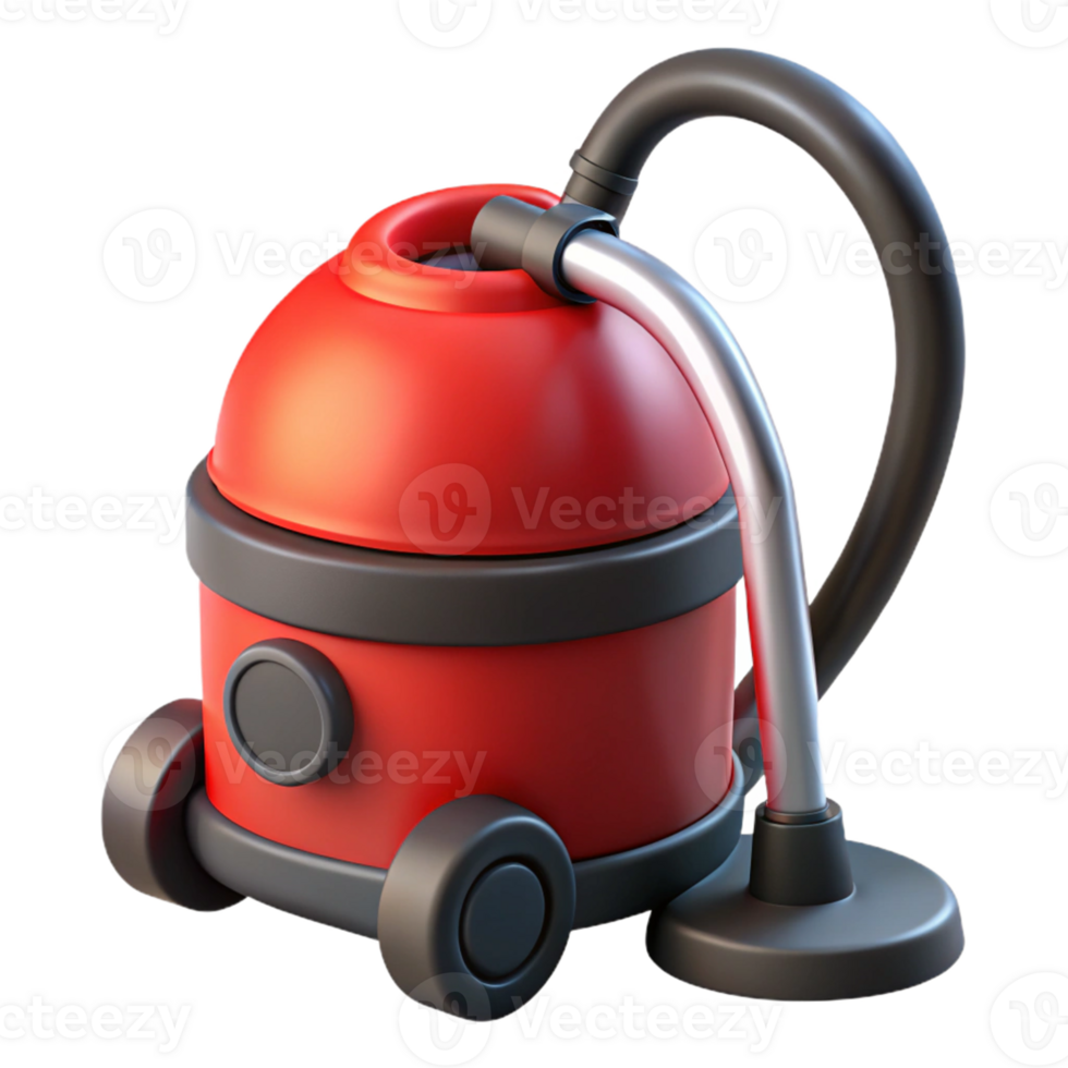 Red 3D Vacuum Cleaner Illustration png