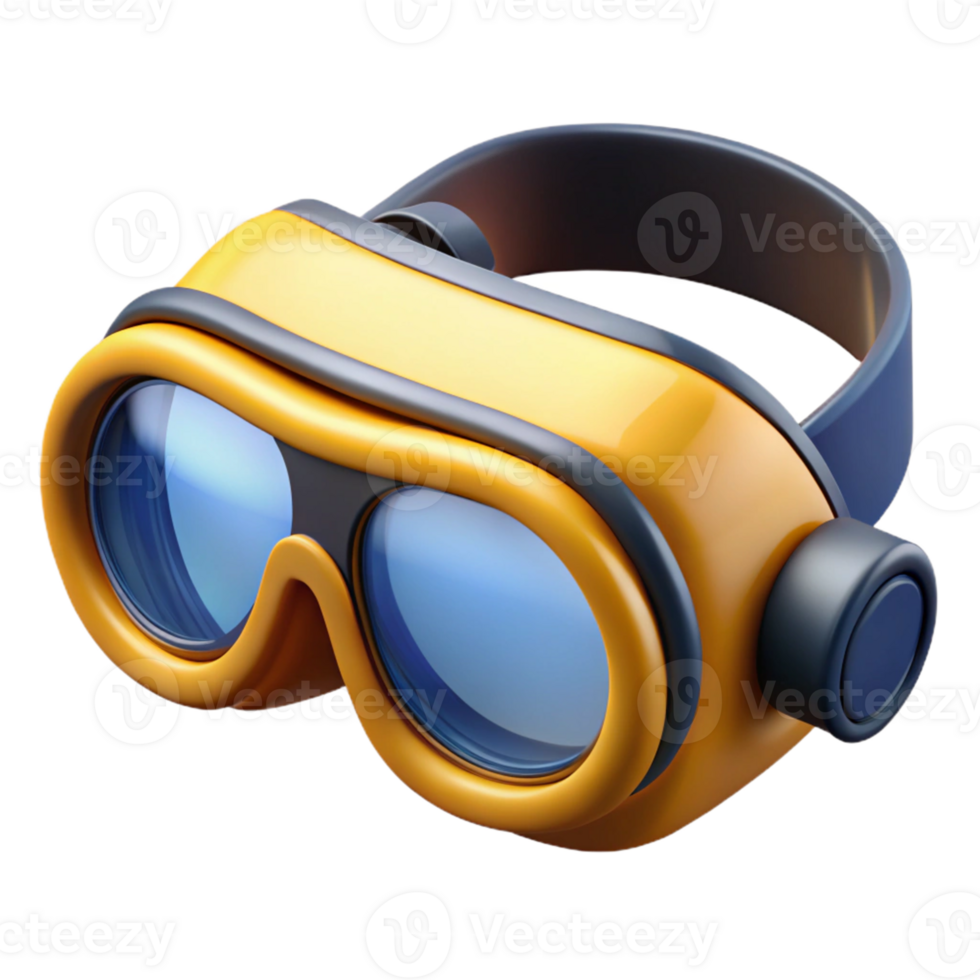3D Render Yellow VR Headset png