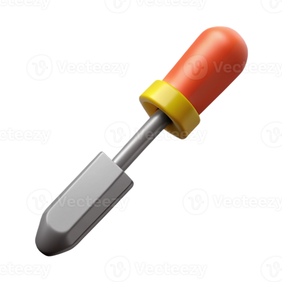 3D Render of Cartoon Screwdriver png