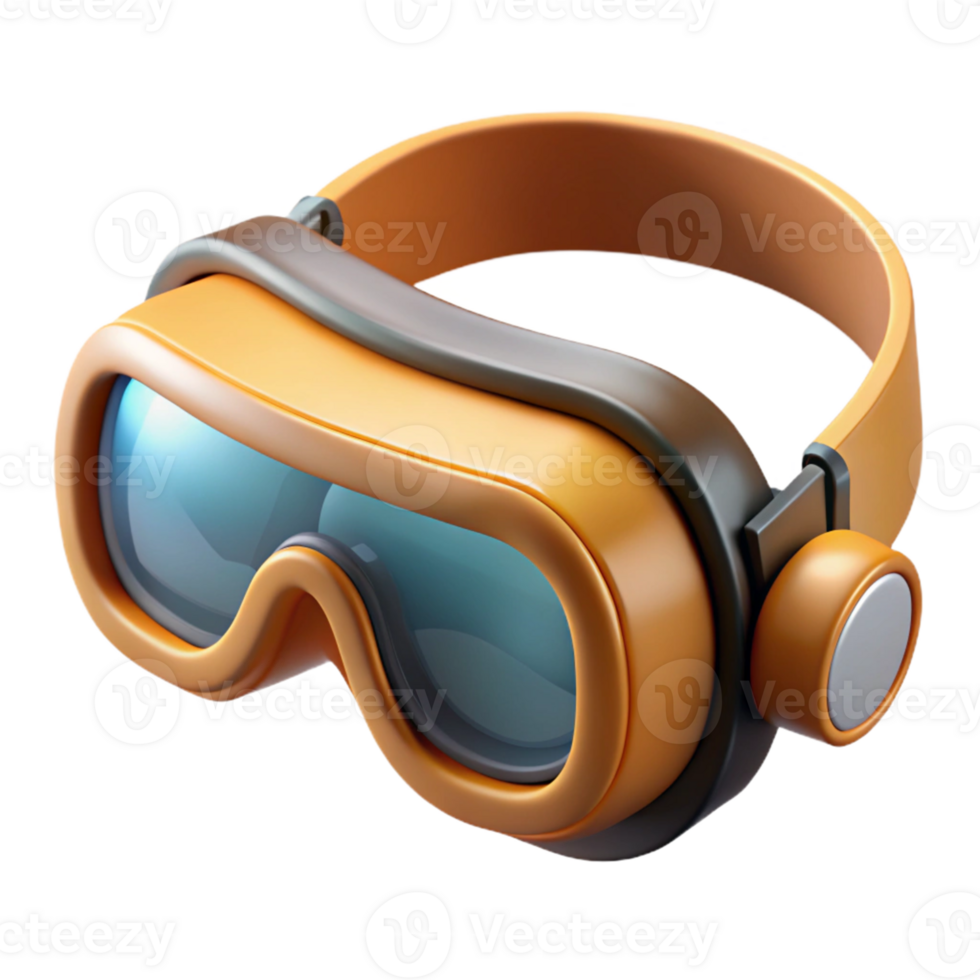 Orange 3D Goggles Illustration png
