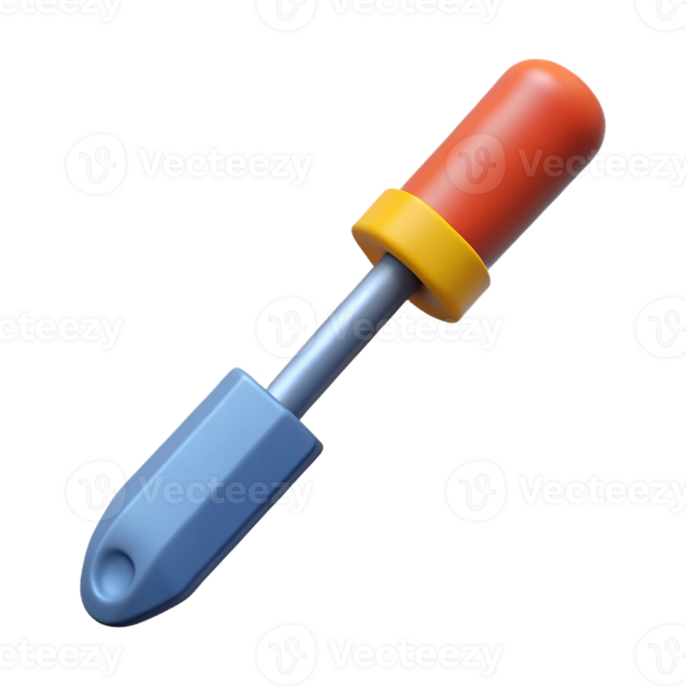 3D Render of a Cartoon Screwdriver png