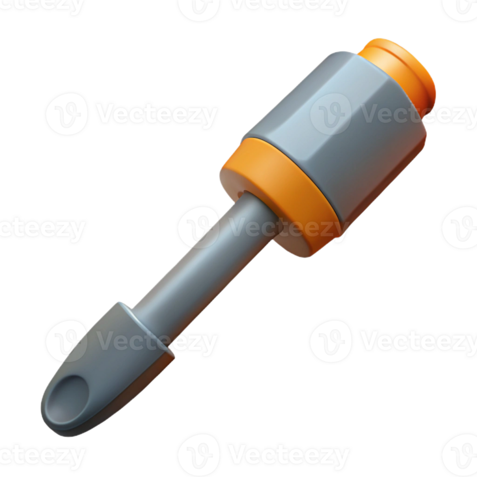 3D Render Gray and Orange Tool Illustration png