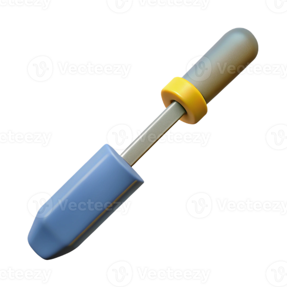 3D Render of a Blue and Yellow Screwdriver png