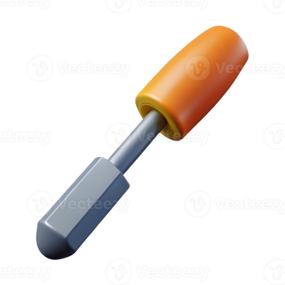 3D Render Orange and Gray Screwdriver png