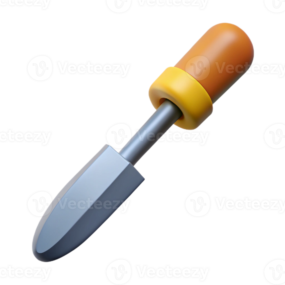 3D Render of a Cartoon Trowel png