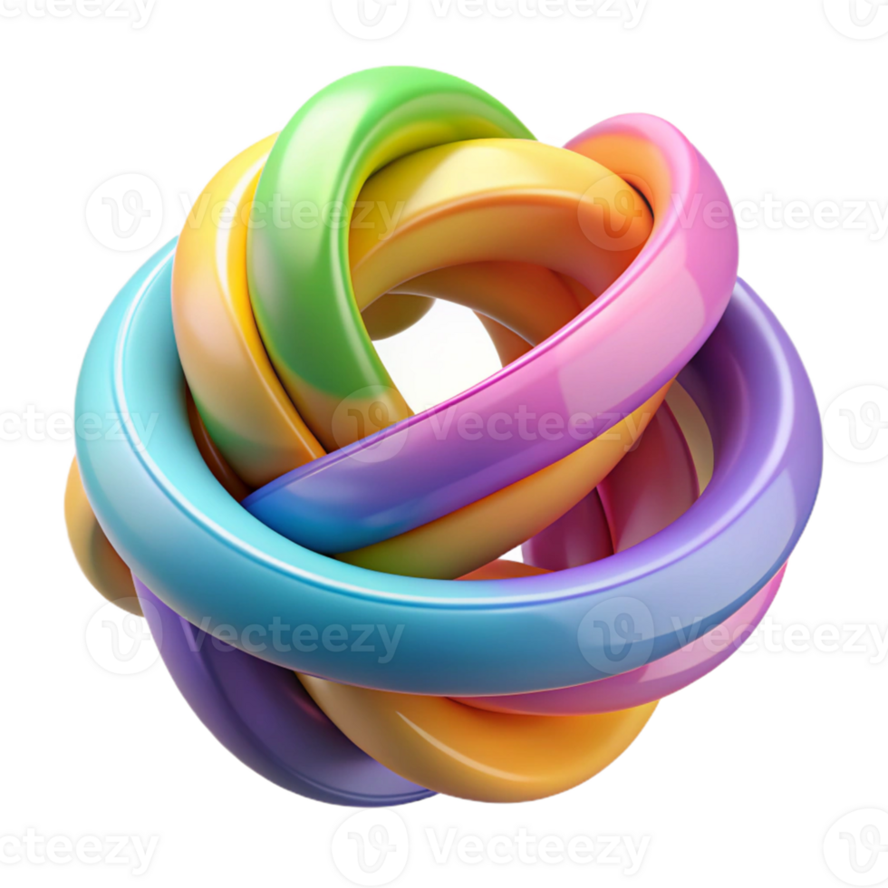 Rainbow Knot 3D Illustration png