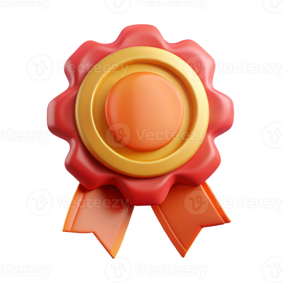 3D Render Award Badge Seal Illustration png