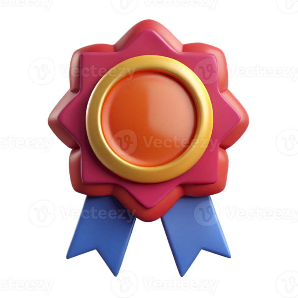 3D Render Star Award Badge Illustration png