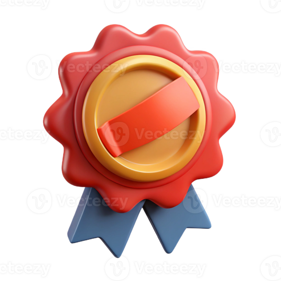 3D Render Award Seal Badge Illustration png