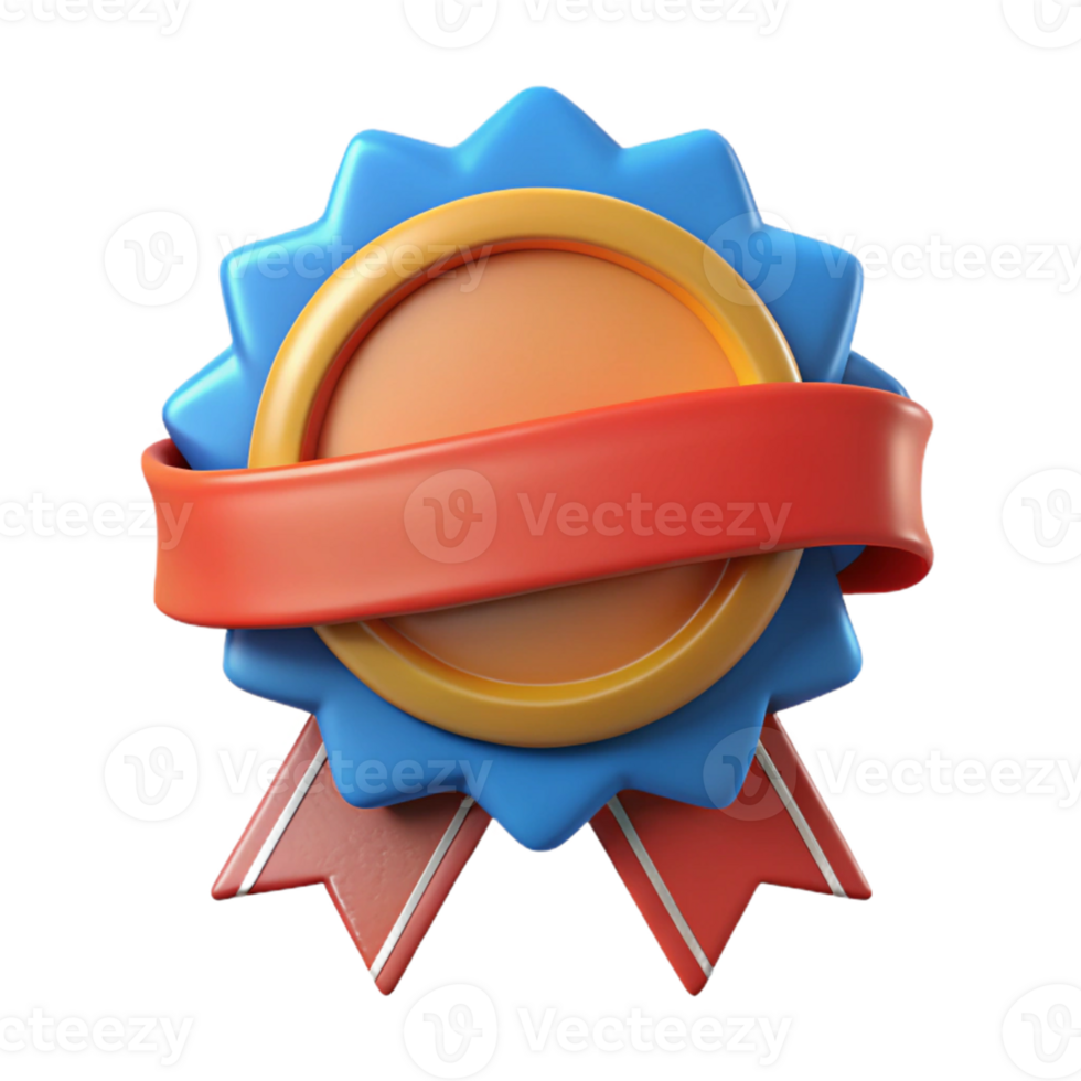3D Render Cartoon Award Badge Illustration png