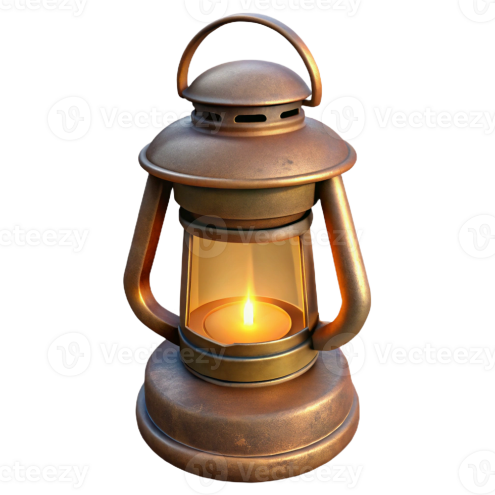 3D Render of Antique Oil Lantern png
