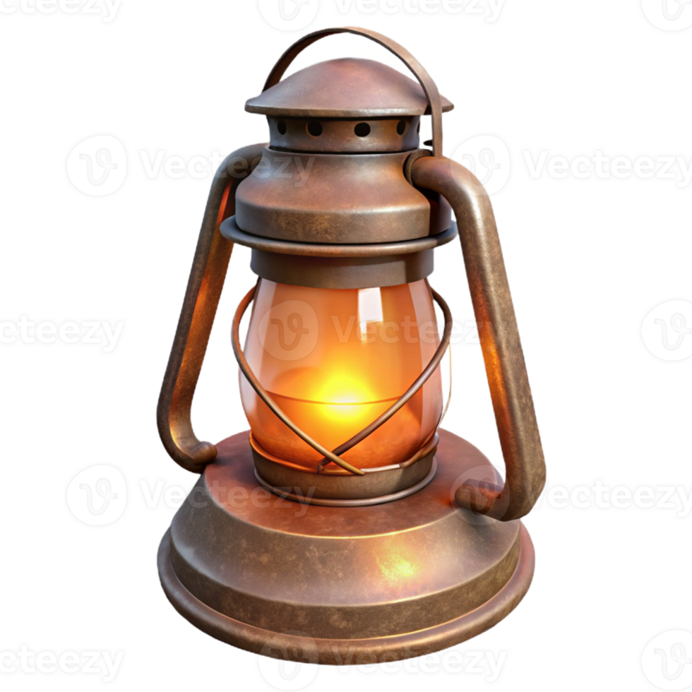 3D Render of Antique Oil Lantern png