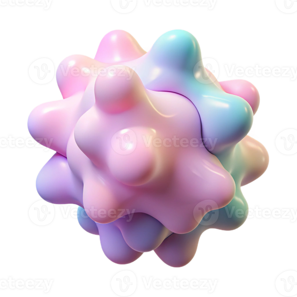 Abstract 3D Render Pastel Bubble Cluster png