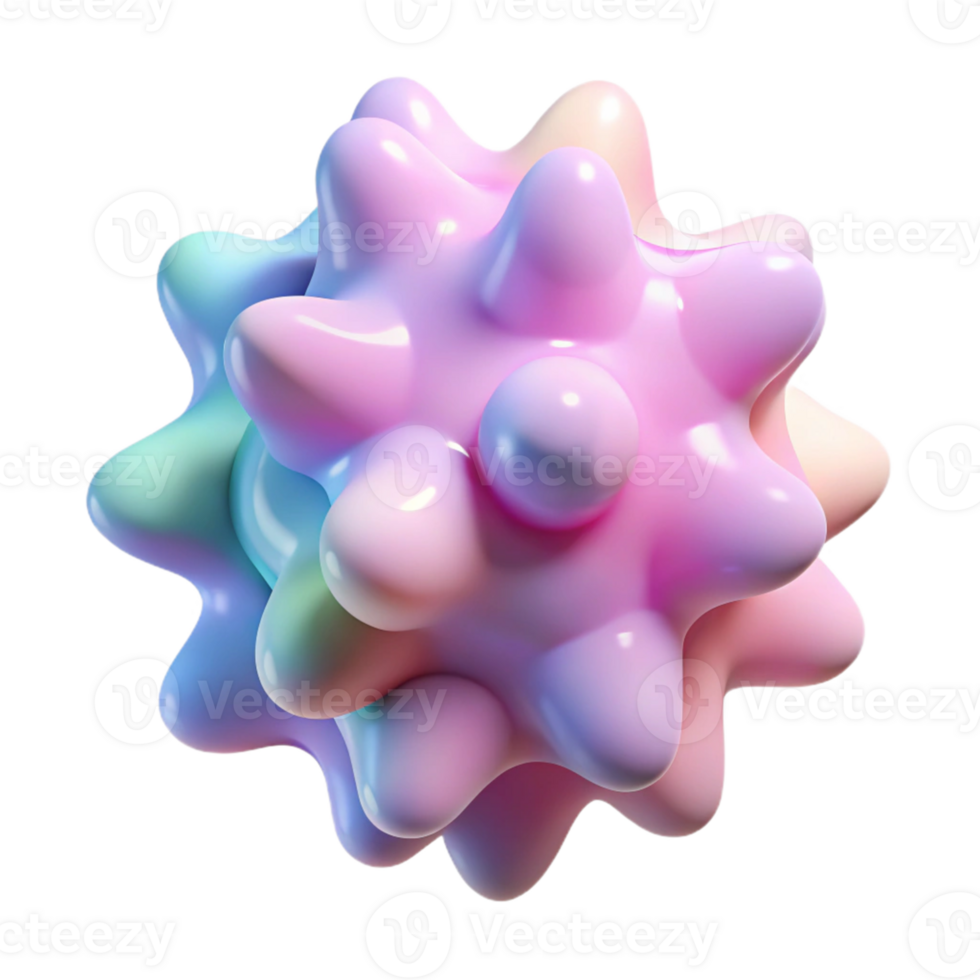 Pastel 3D Abstract Render of a Globular Form png