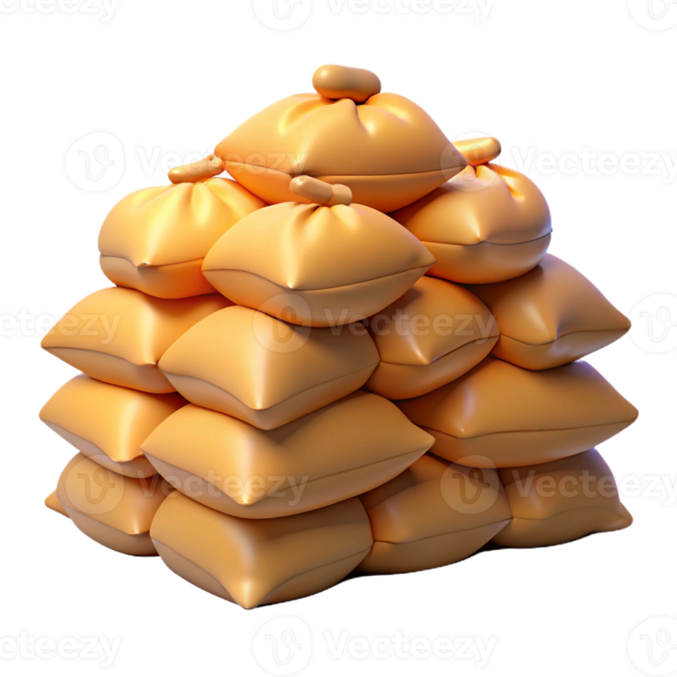 3D Render Stack of Pillows png