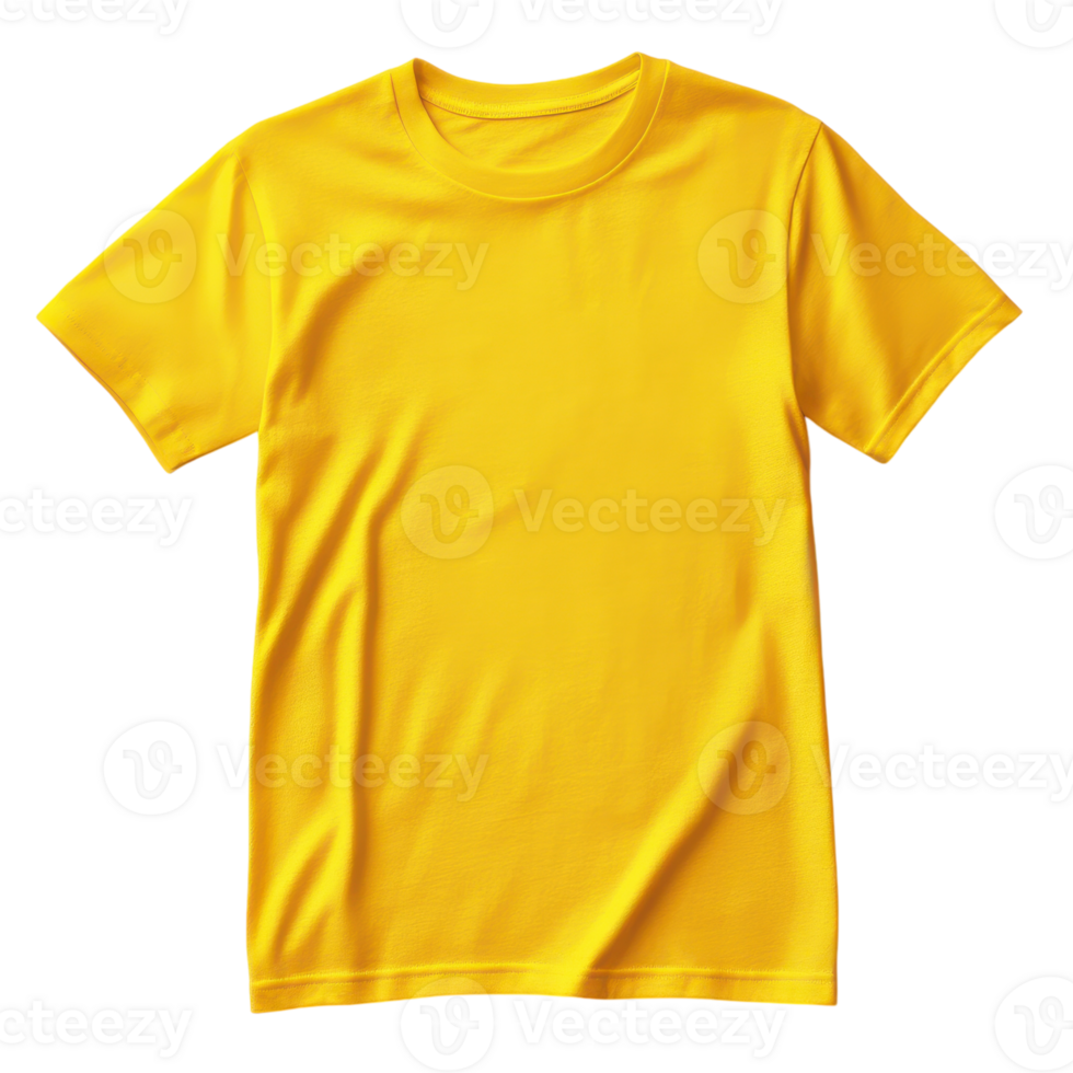 Vibrant Yellow T-Shirt for Casual Wear and Fashion on transparent background png