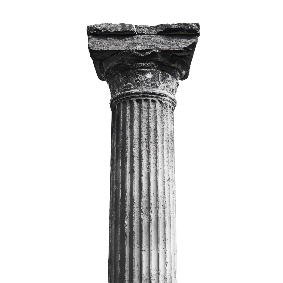 Ancient Greek Column as a Symbol of Classical Architecture on transparent background png