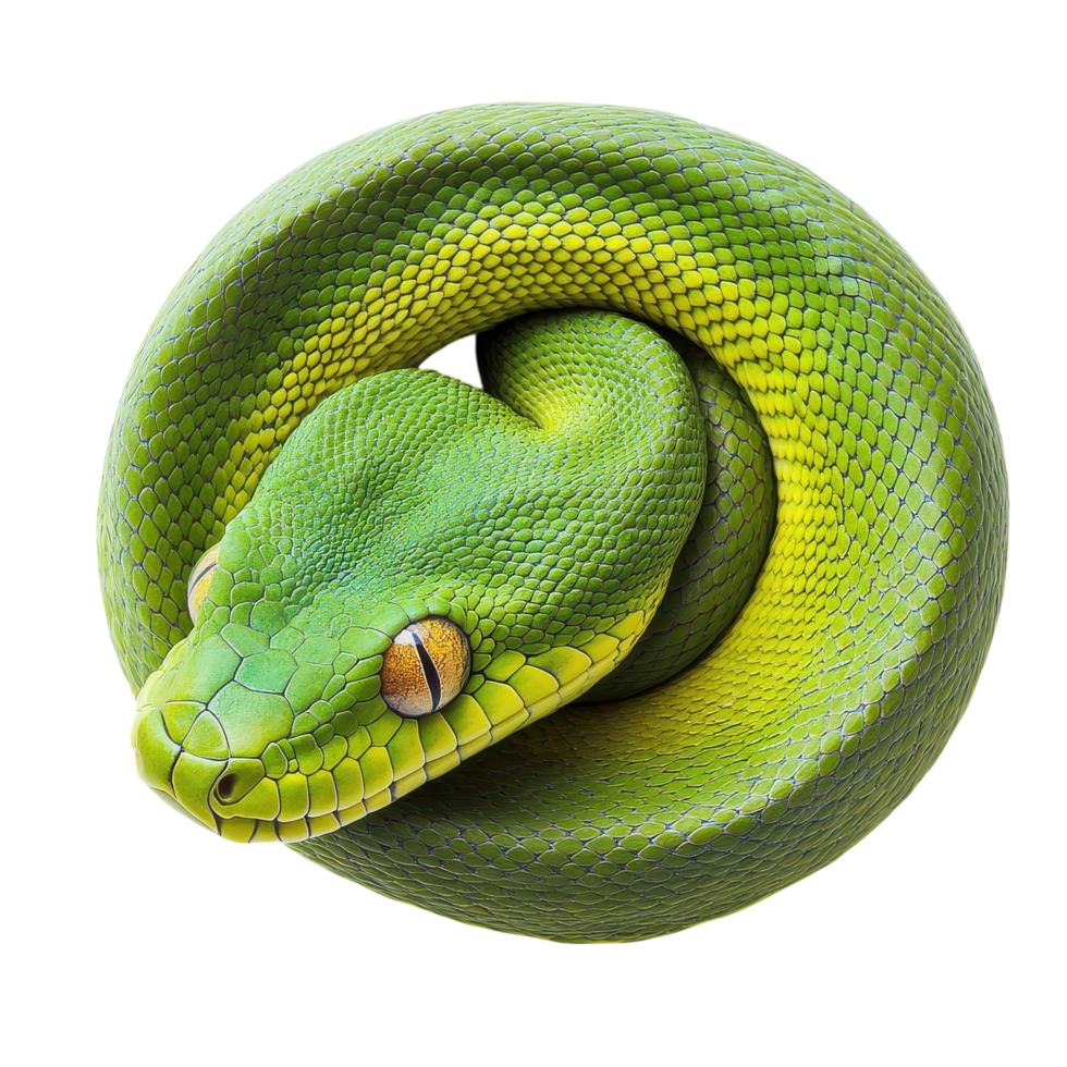 Green Snake Symbol Representing Renewal and Rebirth on transparent background png