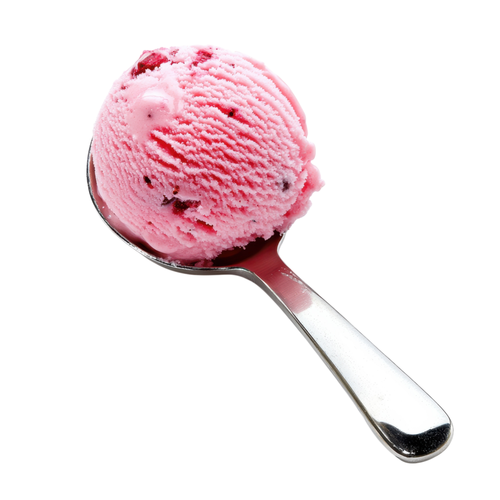 Delicious Close-Up of Ice Cream Scoop for Dessert Menus on transparent background png