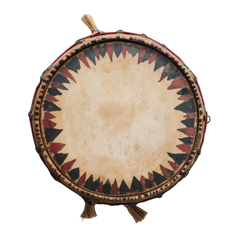 Traditional Indian Drum for Cultural Performances on transparent background png