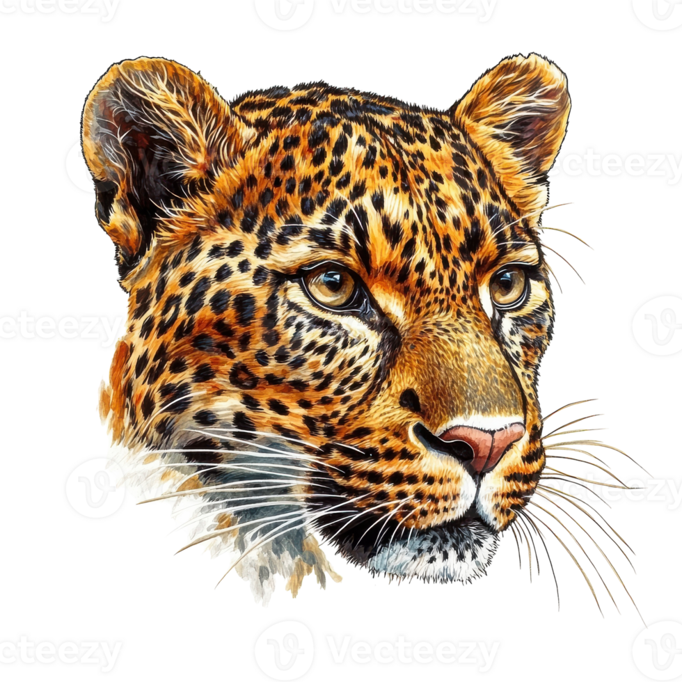 Stunning Leopard Portrait Isolated on a Clean Background on transparent background png