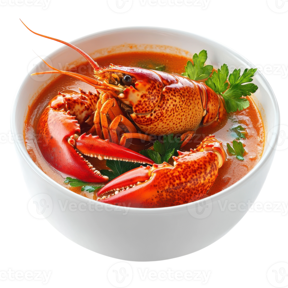 Delicious Lobster Bisque Soup for Culinary Delight on transparent background png
